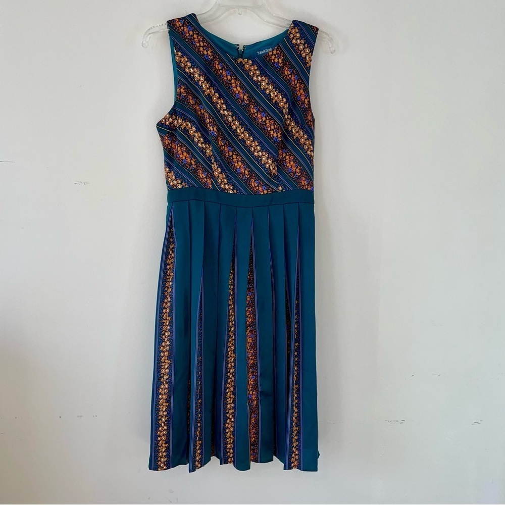 ModCloth Pleat You To It Pleated Midi Length Dress Size 6